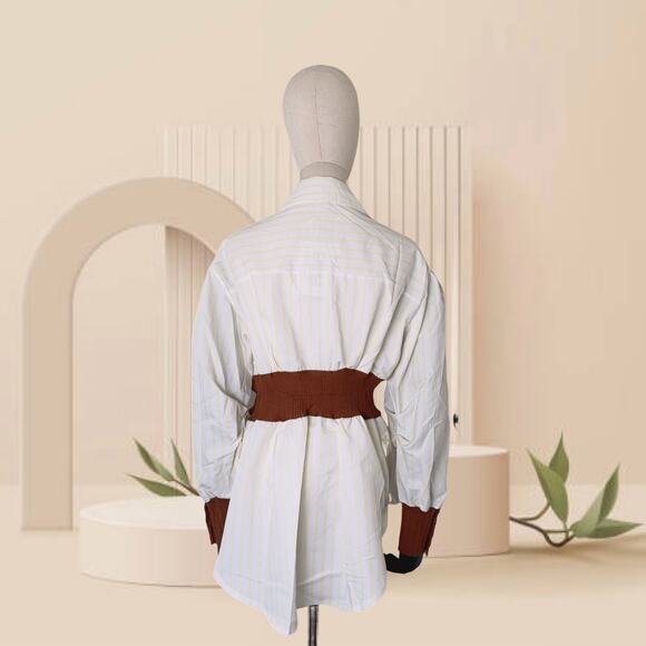 Women's French 2 in 1 Waistband Belt Shirt Dress (M) - Picture 4 of 10